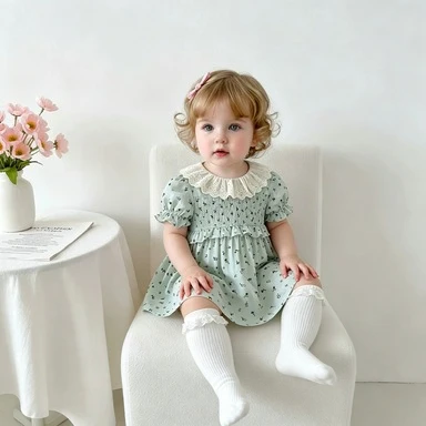 saia-floral-coreana-com-gola-de-renda-para-meninas-manga-curta-estilo-verao-elegante-e-doce