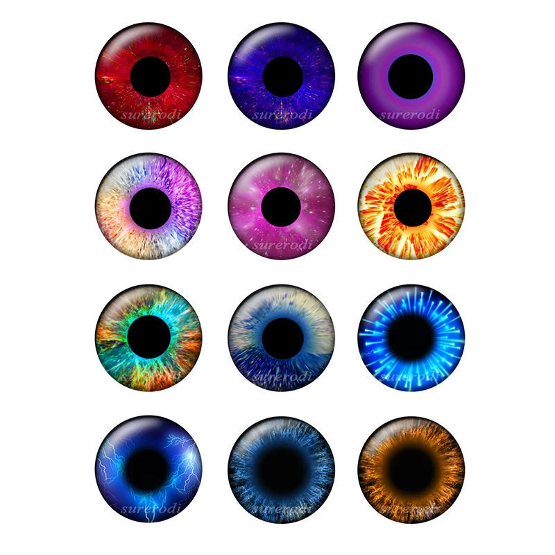 12 Pairs/bag 14mm Super Thin Glass Eyes Chips for DIY Toy Doll Eye Handmade Crafts BH169