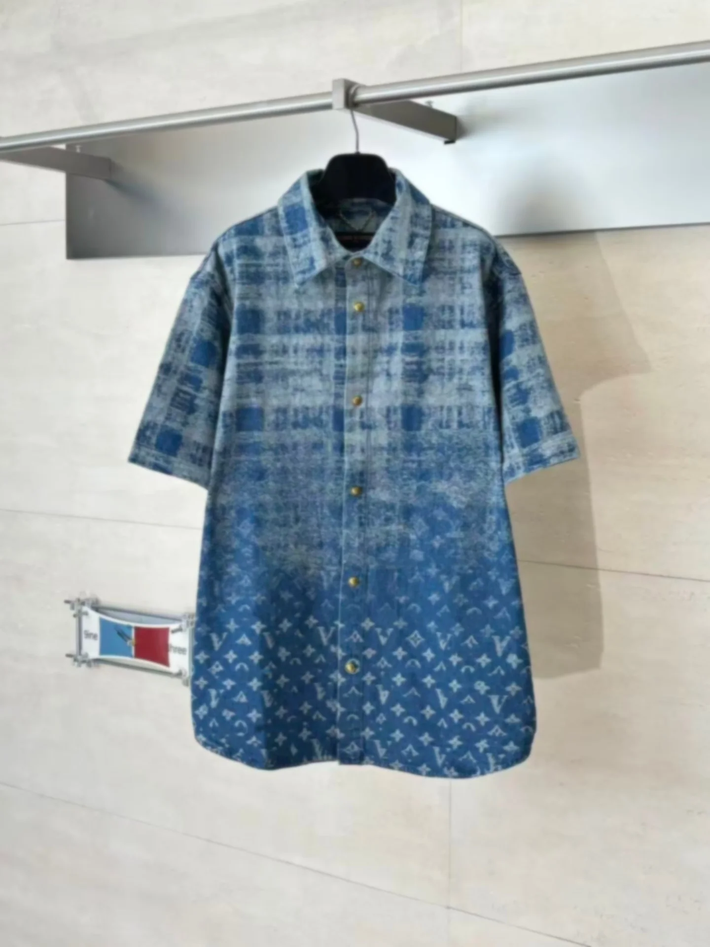 

Новые высококачественные джинсовые шорты и рубашки с градиентным цветочным принтом iSS для мужчин и женщин из органического хлопка