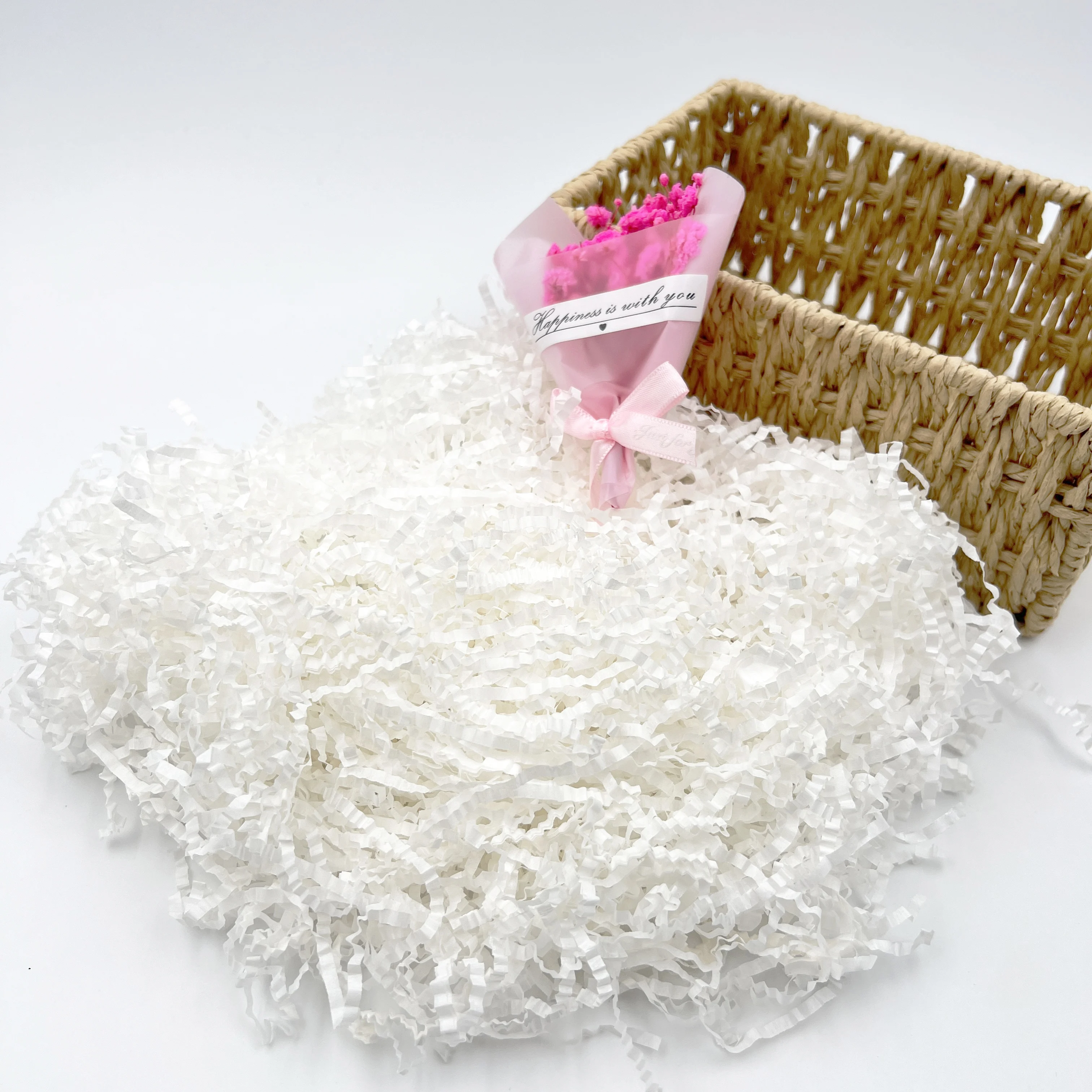 Papiers chnitzel 150g umwelt freundliche weiße Papiers chnitzel Geschenk box Blumen korb Weihnachts geschenk Dekoration Verpackung stoß fester Füllstoff
