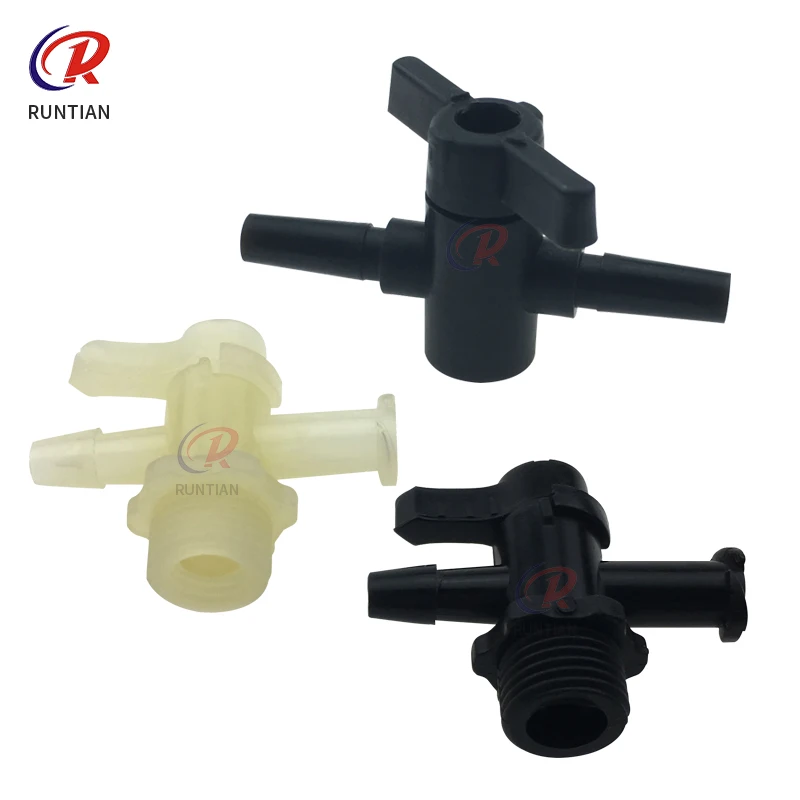 4pcs Plastic two way valve for Flora LJ320P PP2512UV 6*4mm black 3 way valve for ink tank Ink system accessories ink valve