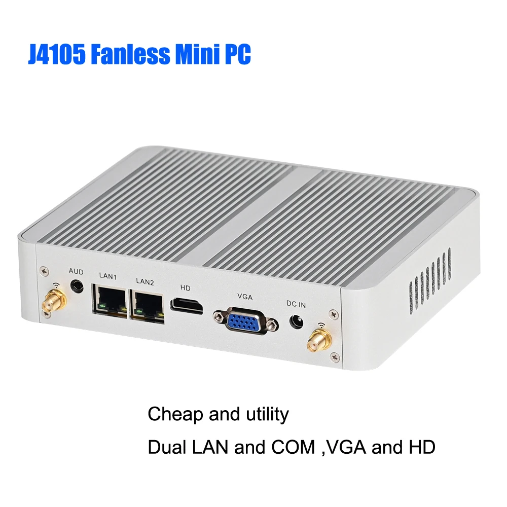 Mini PC Windows 11 CPU Intel Celeron J4105 Quad-Core 8G RAM 512GB SSD Computer Desktop Gamer 2*LAN 2*COM HDMI VGA  TV BOX HTPC