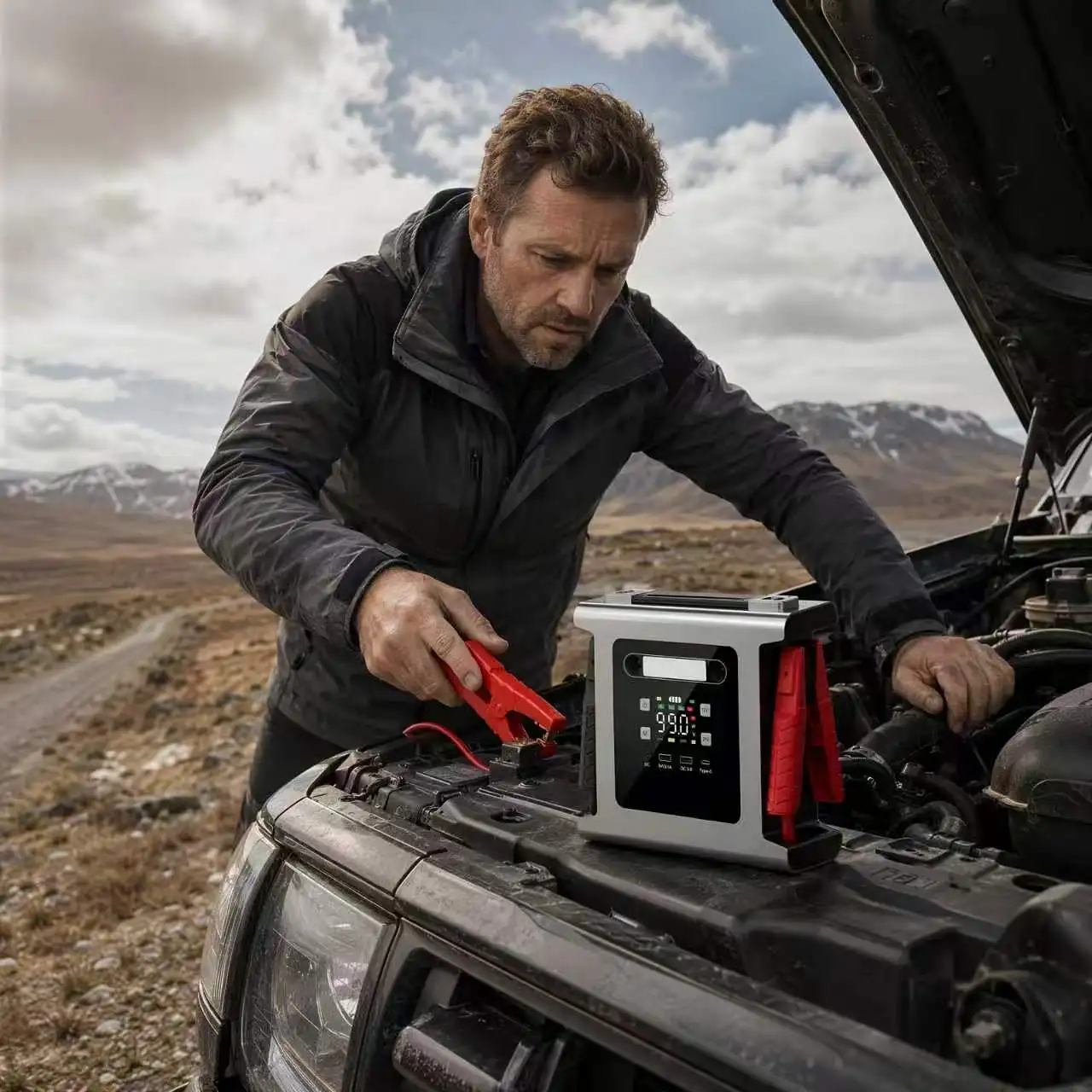 20000A 7-in-1 multifunctional emergency start power supply with air pump, 150PSL portable car battery starter,