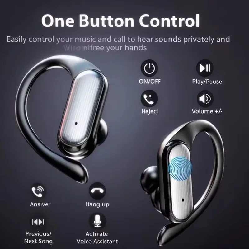 Bluetooth 5.4 ワイヤレスイヤホン 長時間バッテリー HiFiステレオヘッドホン ノイズキャンセリング スポーツヘッドセット ソニー、シャオミ対応