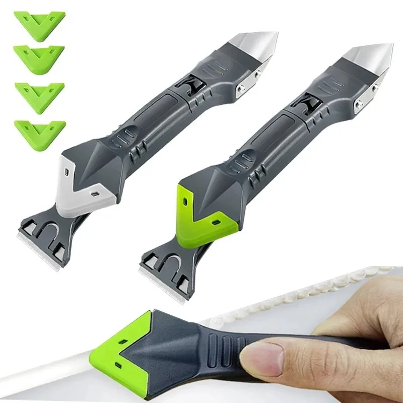 5 in 1 Silicone Sealants Remover Scraper Smooth Caulk Finisher Tools Grout Kit Seam Repair Removal Hand Tool Set Accessories