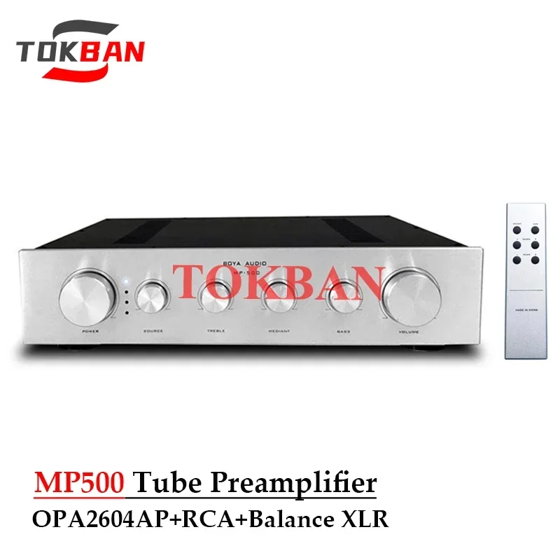 Tokban MP500 Vacuum Tube Preamplifier EH 6922 with Tone Balance XLR Beautiful Sound OPA2604AP HIFI Preamplifier Audio Amp