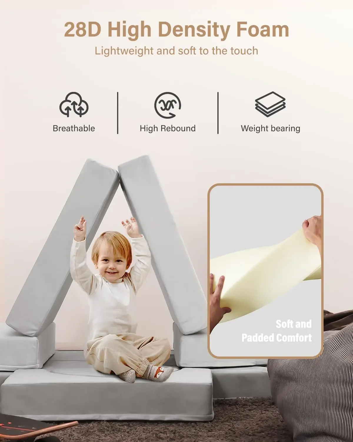 15 pezzi grande divano da gioco modulare, divano per bambini, divano per sala giochi e camera da letto, divano da gioco per bambini sala giochi Fu