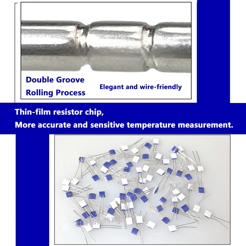 Pt100 high temperature probe type temperature sensor glass fiber insulation high temperature platinum thermal resistance 450℃