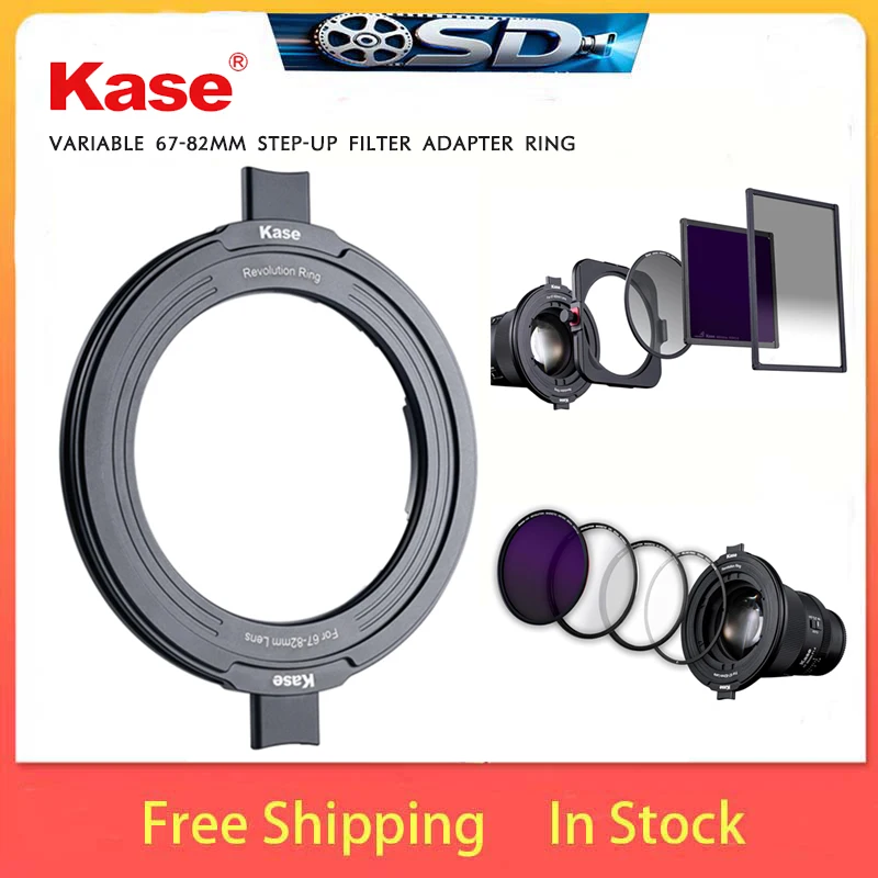 Kase Revolution Variable Step Ring 67-82mm One Hand Quick Release Filter Adapter For 82mm Magnetic & Screw-in Camera Filters