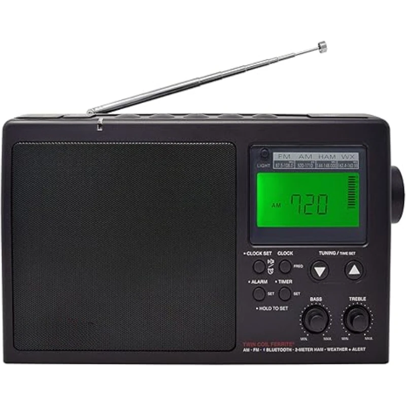 CCRadio 3 Long Range Reception AM, FM, NOAA Weather Plus Alert and 2-Meter Ham Band Portable Digital Radio with Bluetooth