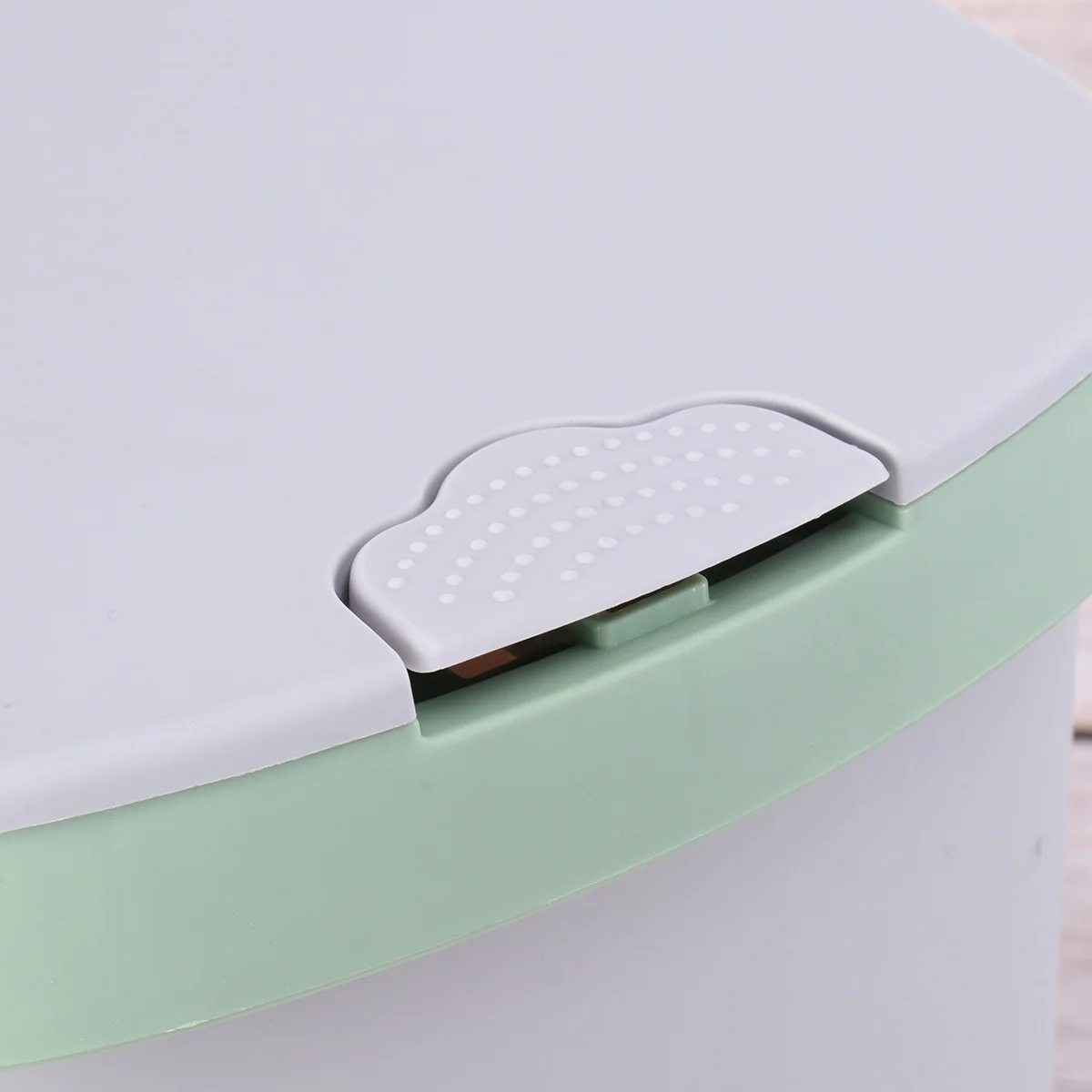 

1pc Push-Button Trash Can 8L Light Green Square Plastic Garbage Bin For Kitchen Bathroom Living Room Odor-Proof Pedal Trash