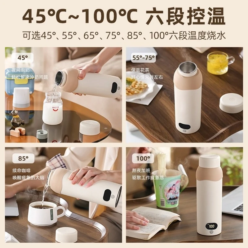 ポータブルミニ電気ケトル、温度調節加熱カップ、オフィスや旅行 - Electric Kettle Temperature Control のレビューと価格