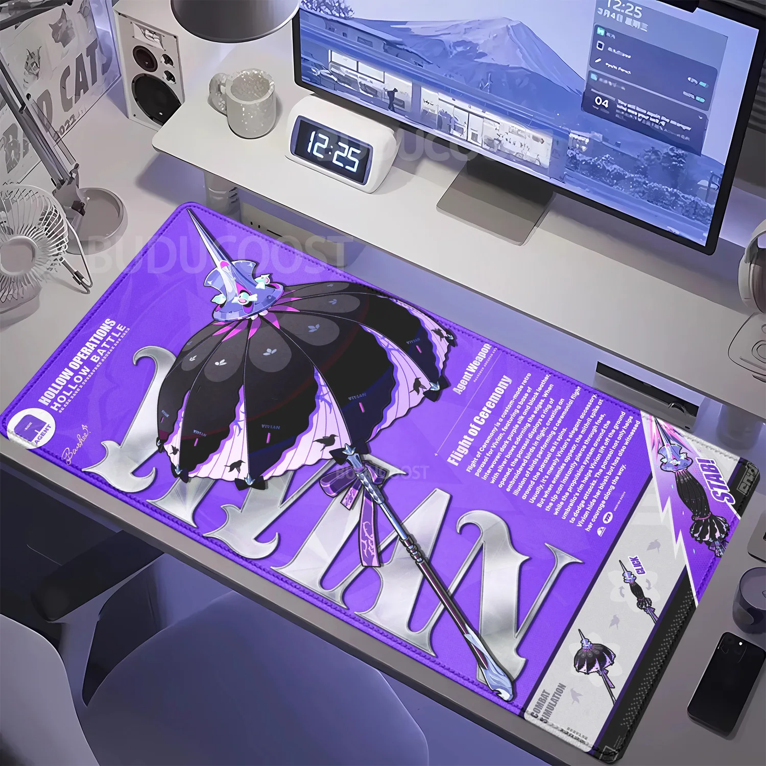 Коврик для мыши с HD-печатью Zenless Zone Zero ZZZ, для ПК, с изображением аниме-девушки, для игр и офиса, с оверлоком, для киберспорта, с нескользящей основой, настольный коврик