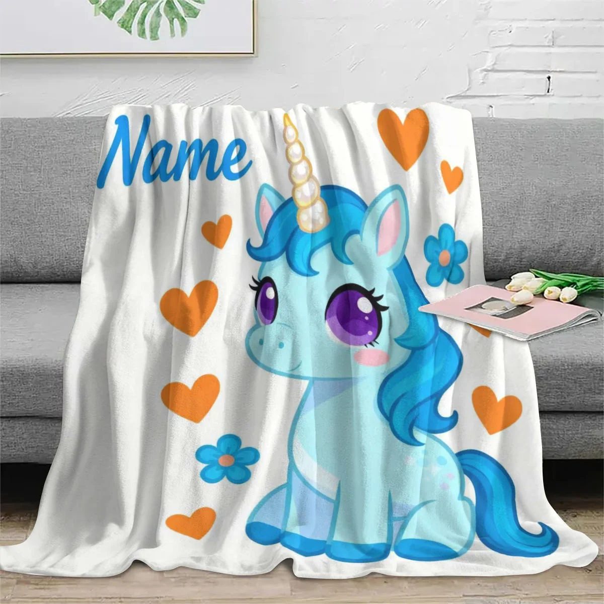 Custom Personalized Winter Thick Flannel Blanket with Your Cozy Photo Soft Warm Multi-Use for Sofa Bed Office Nap Car Travel Outdoor
