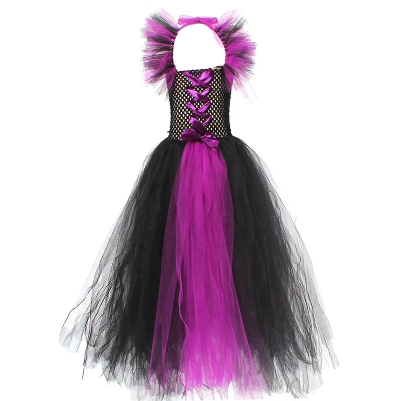 Disguise Girls Hocus Pocus Salem Witch Sisters Costume Kids Halloween Fancy Gown Tutu Dress With Cape For Cosplay Party Outfit