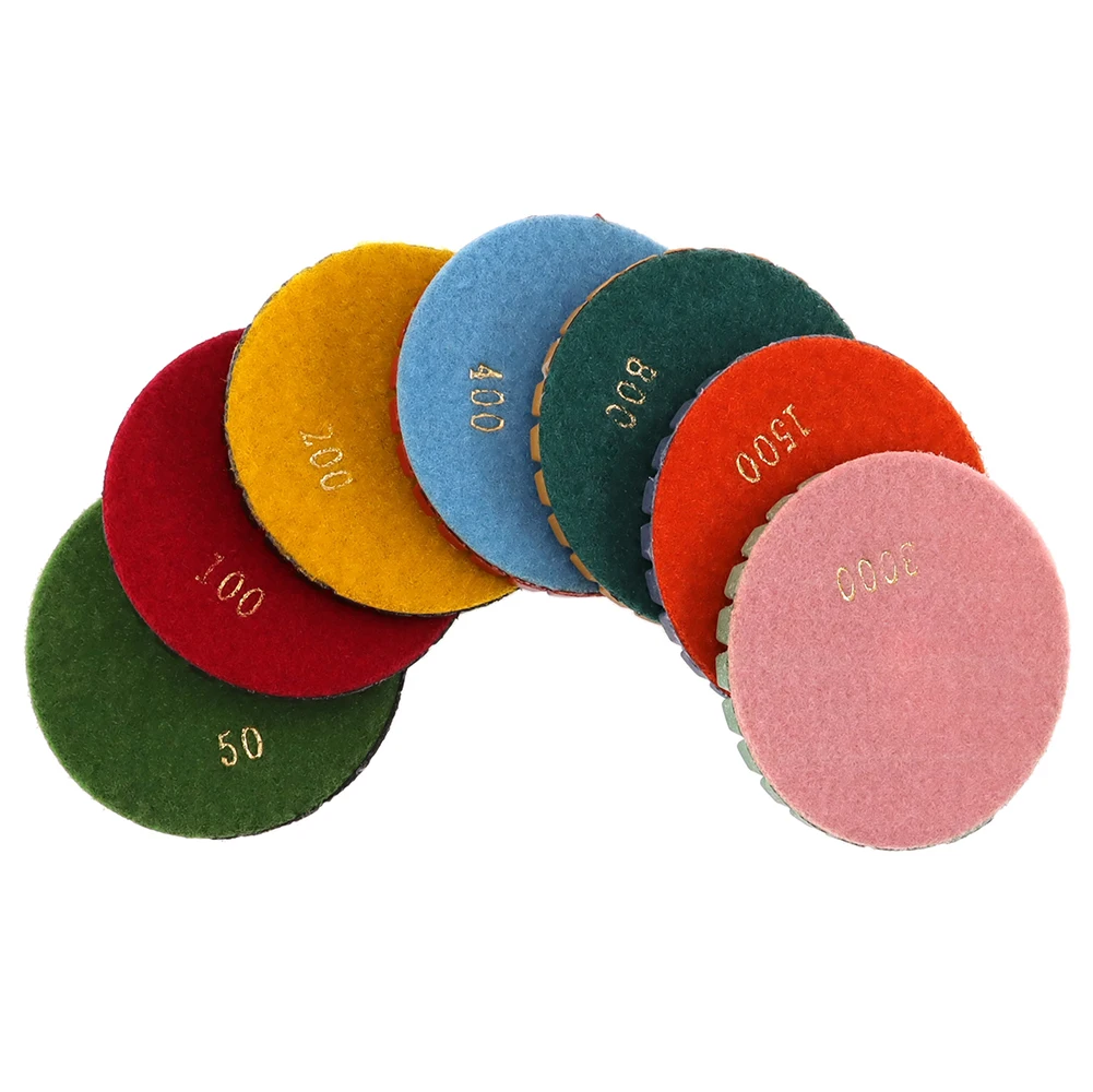 RIJILEI 10 PCS/Lot 4Inch Concrete Floor Polishing Pad Resin Bond Renew Wet Polishing Pads For Granite Marble Stone Grinding Disc