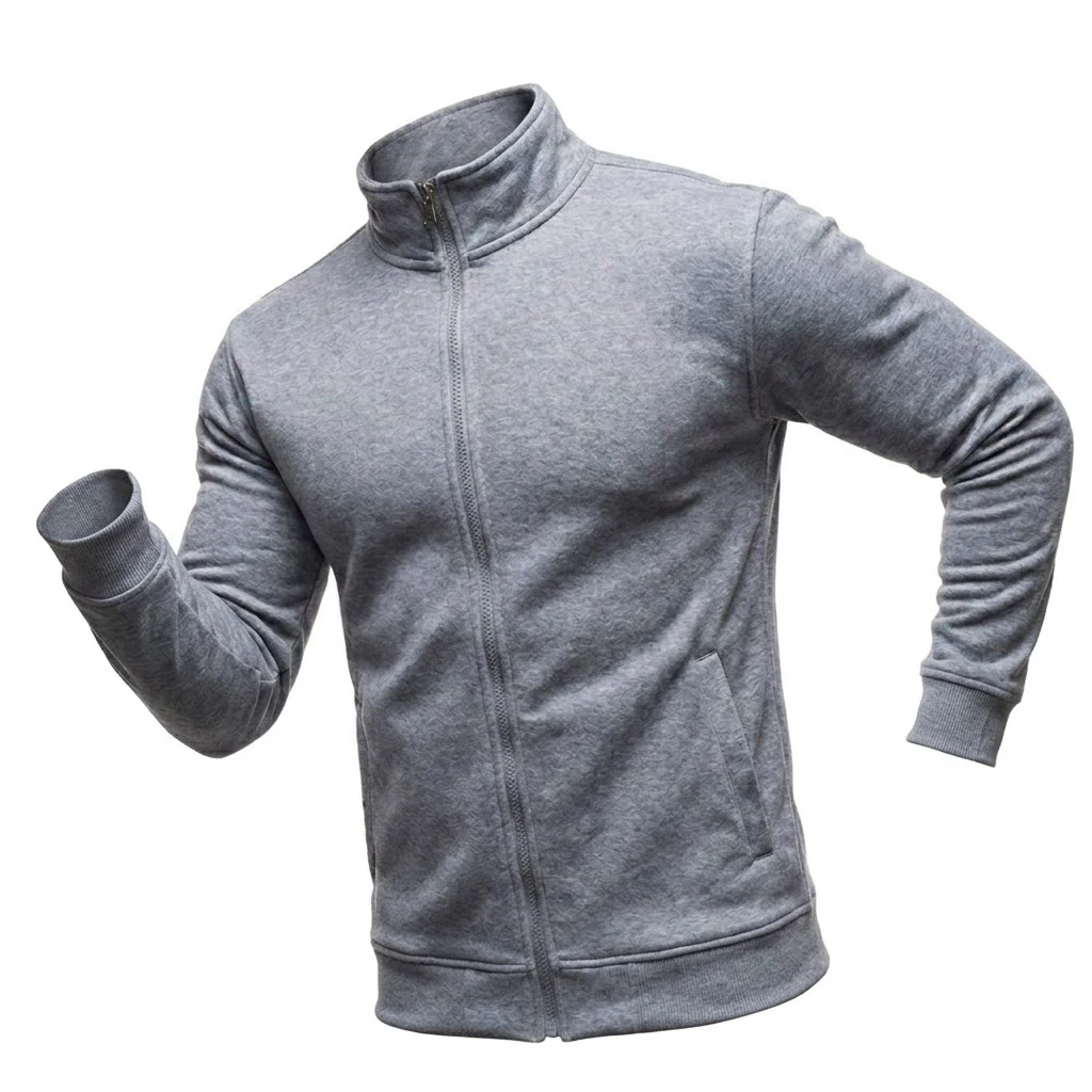 Herren-Sweatshirts mit Reißverschluss, Mock-Neck-Gym-Jacke, leichte Sweatcoats mit Reißverschluss, Outdoor-Sport-Langarm-Freizeitjacke. – Detail 4
