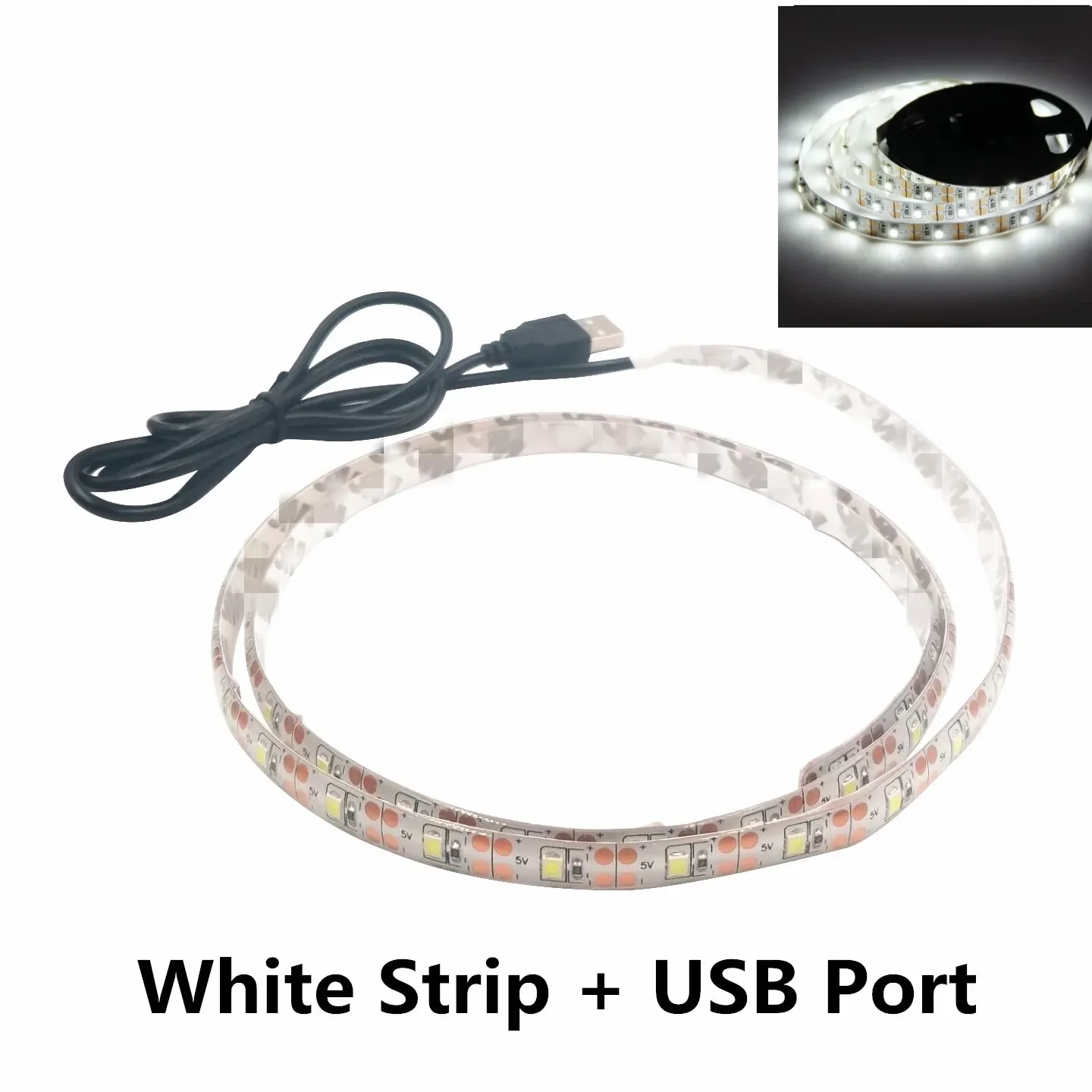 DC 5 V USB LED bandes 2835 blanc chaud LED bande lumineuse TV fond éclairage bande décor à la maison lampe 1 M 2 M 3 M 4 M 5 M LED bande