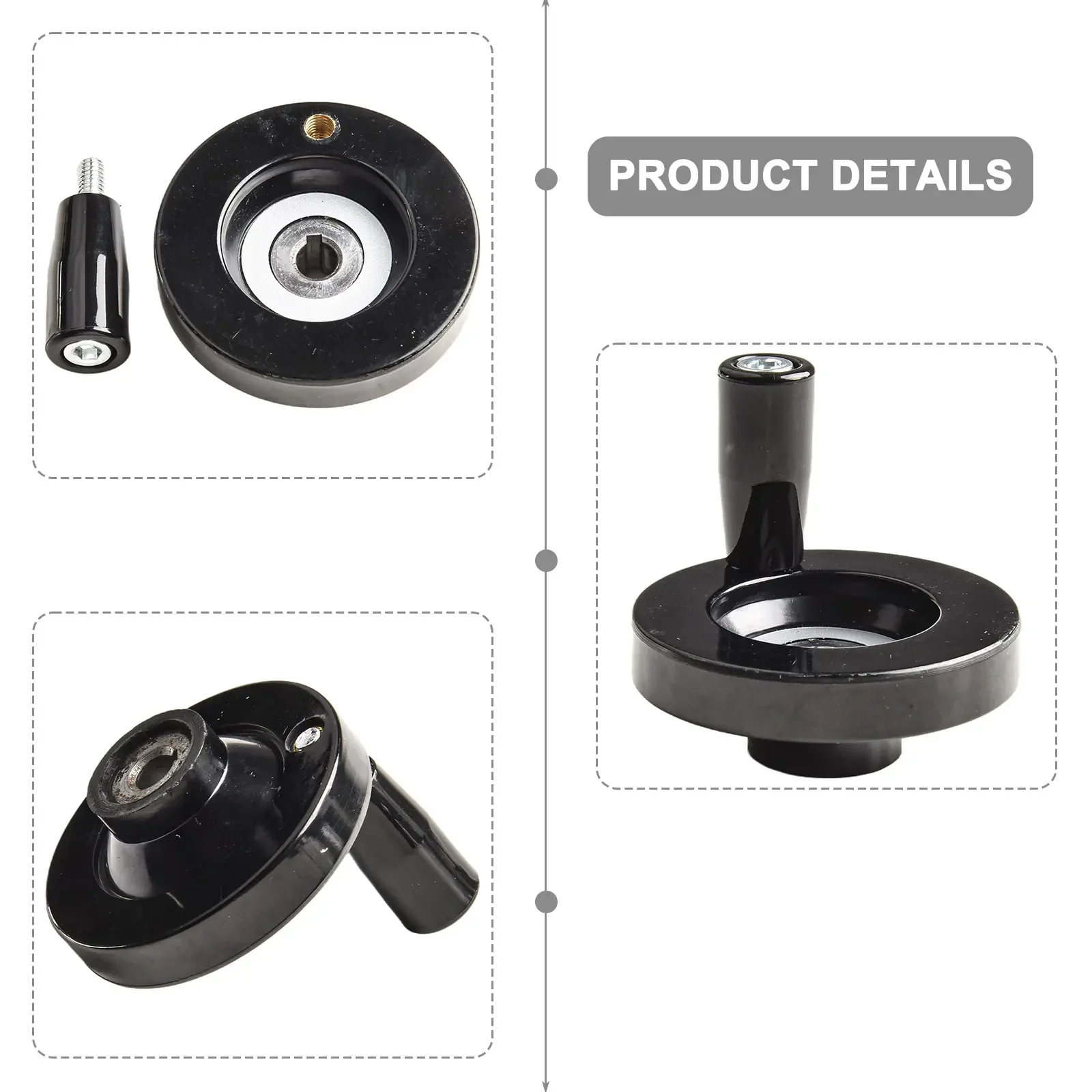 Industrial Handwheel 63mm Hand Wheel 100g Weight Easy Assembly Hexagonal Socket Plastic And Metal For Industrial Use