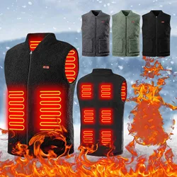 Men's winter Smart Heated vest Coat USB Electric Heating Fleece Vest heating jacket Outdoor trekking Thermal Warm Jacket heated