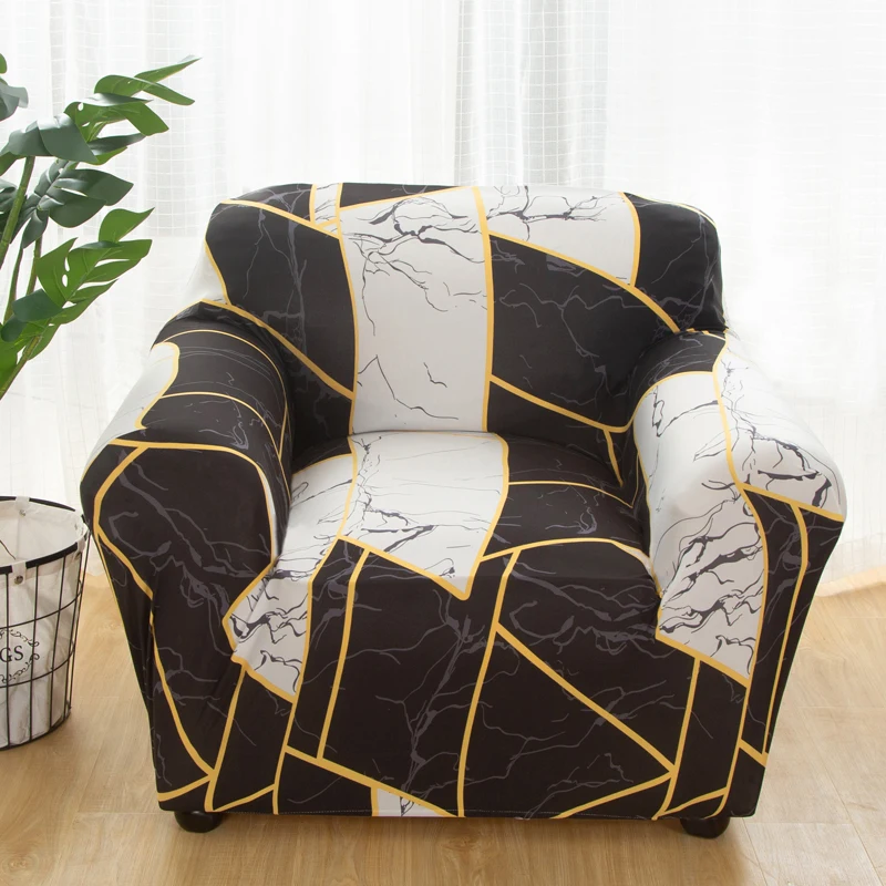 โซฟาเดี่ยวโซฟาเก้าอี้ Slipcovers ที่นั่งตกแต่ง Spandex ยืดหยุ่นสำหรับห้องนั่งเล่นโซฟายืดดอกไม้พิมพ์