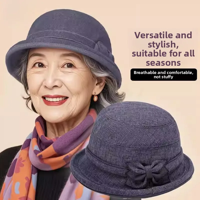 

Spring Autumn Ladies Sun Protection Hat Thin Summer Fisherman Cap for Elderly Women Elderly Grandmother Mommy Hat Fashion Acc...