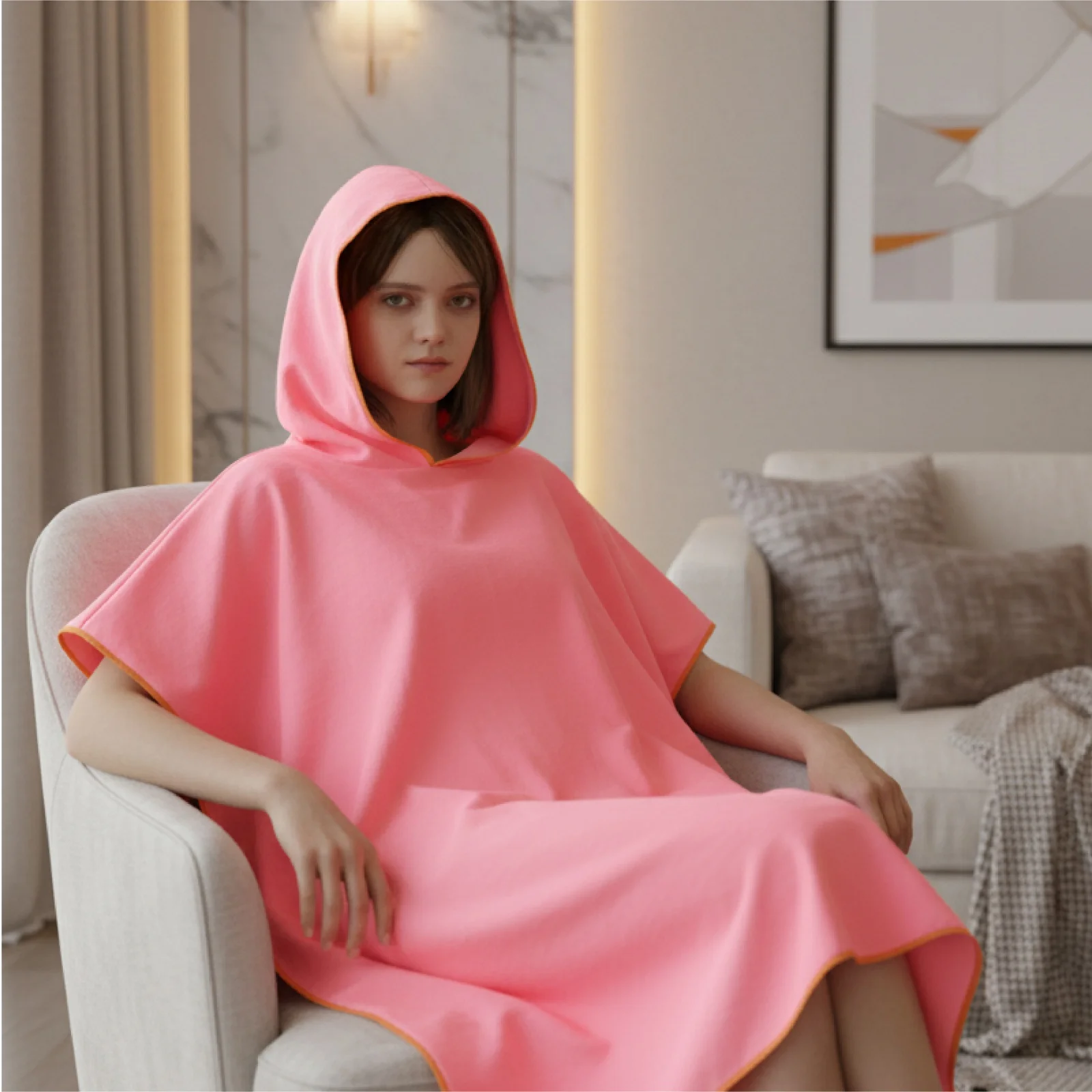 Ultra-Thin Quick-Dry Beach Poncho - Portable Lightweight Changing Robe for Surfing, Swimming & Travel, Machine Washable Unisex B