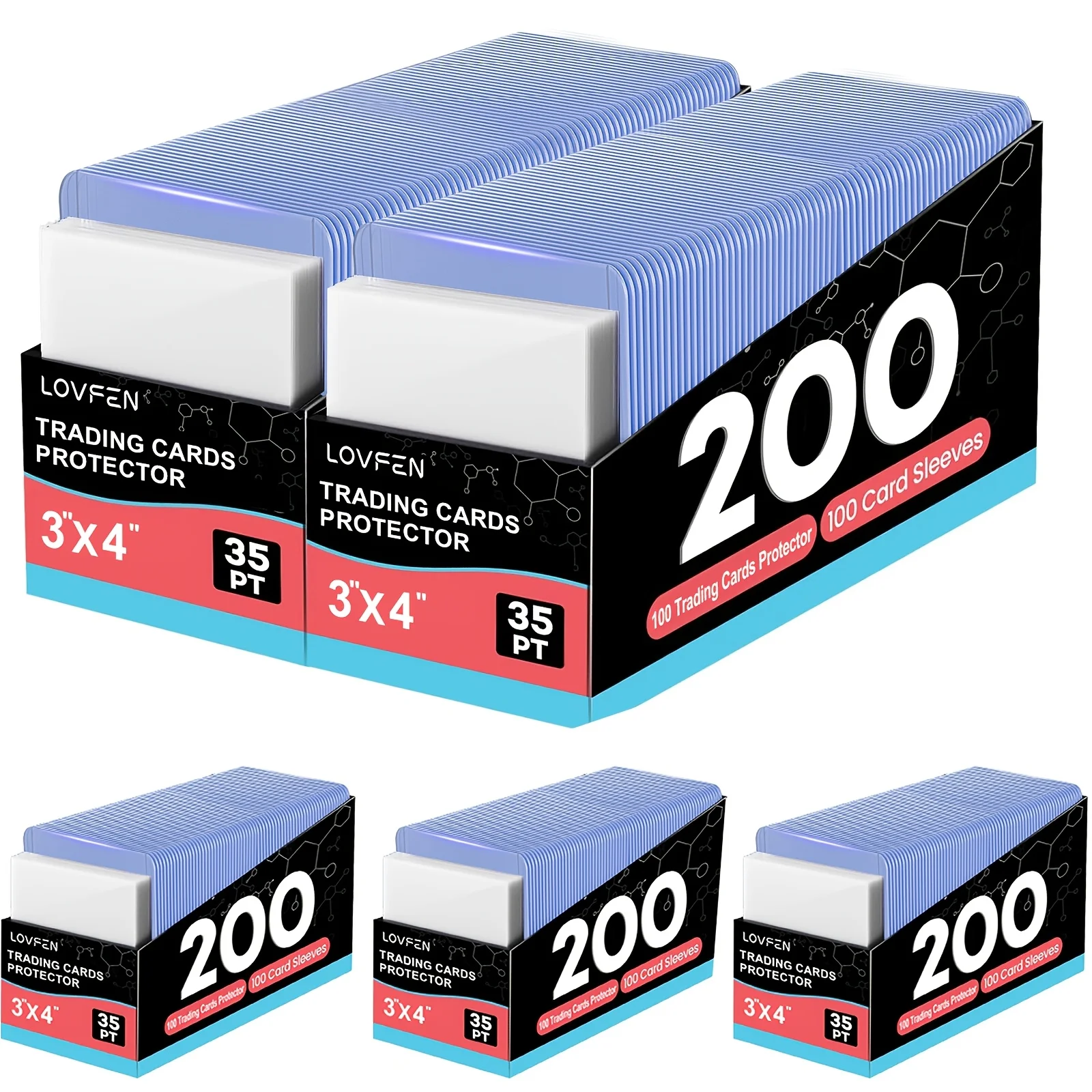 

Защитный футляр для бейсбольных карточек LOVFEN Top Load, 3x4 дюйма, 1000 шт. | Пластиковый держатель для карт с верхней загрузкой, прочный, подходит для спортивных мероприятий