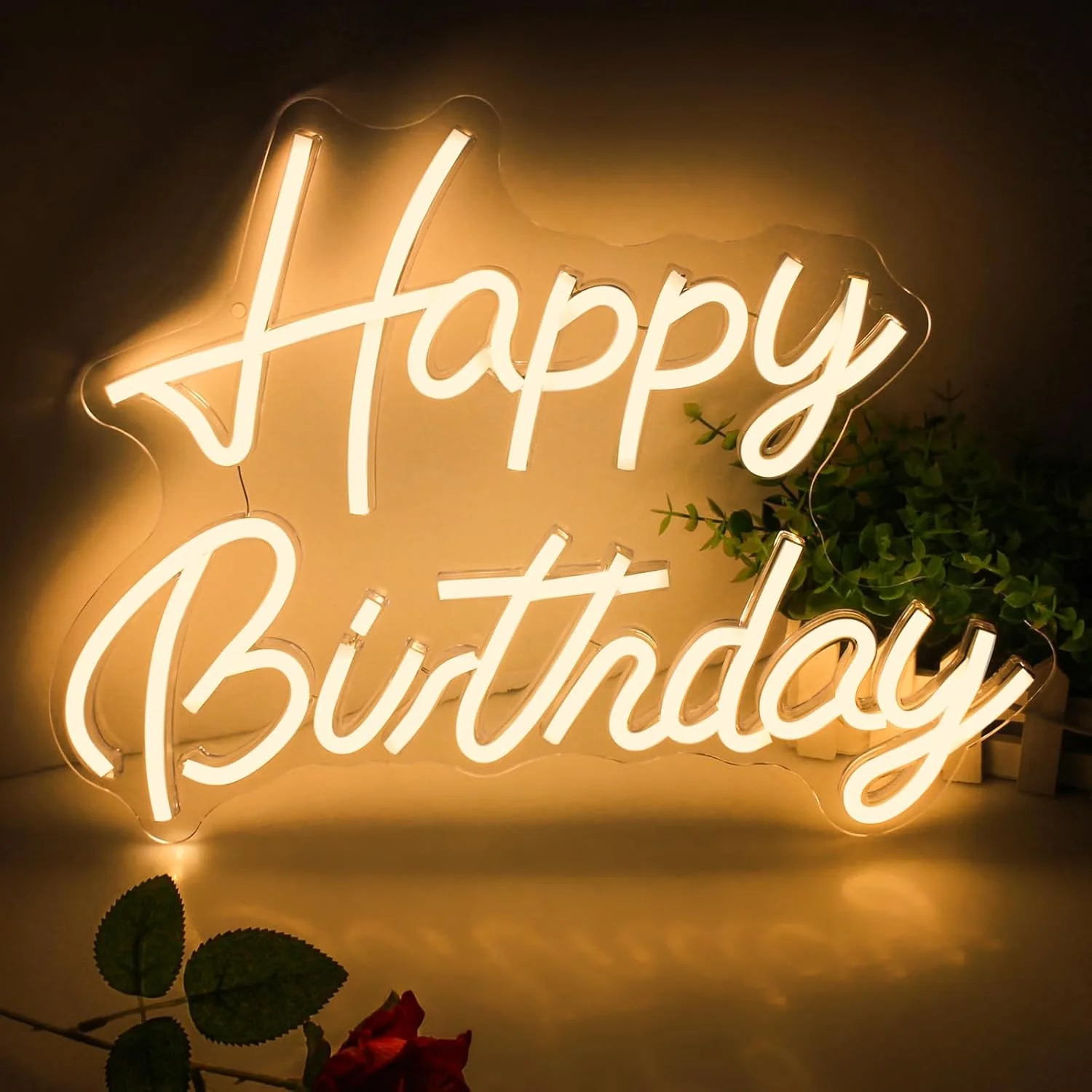 

Happy Birthday Neon Sign LED Night Light Wall Art Bedroom Living Room Party Backdrop Decor Neon Signs Lamp USB Power 16.5*12.5''