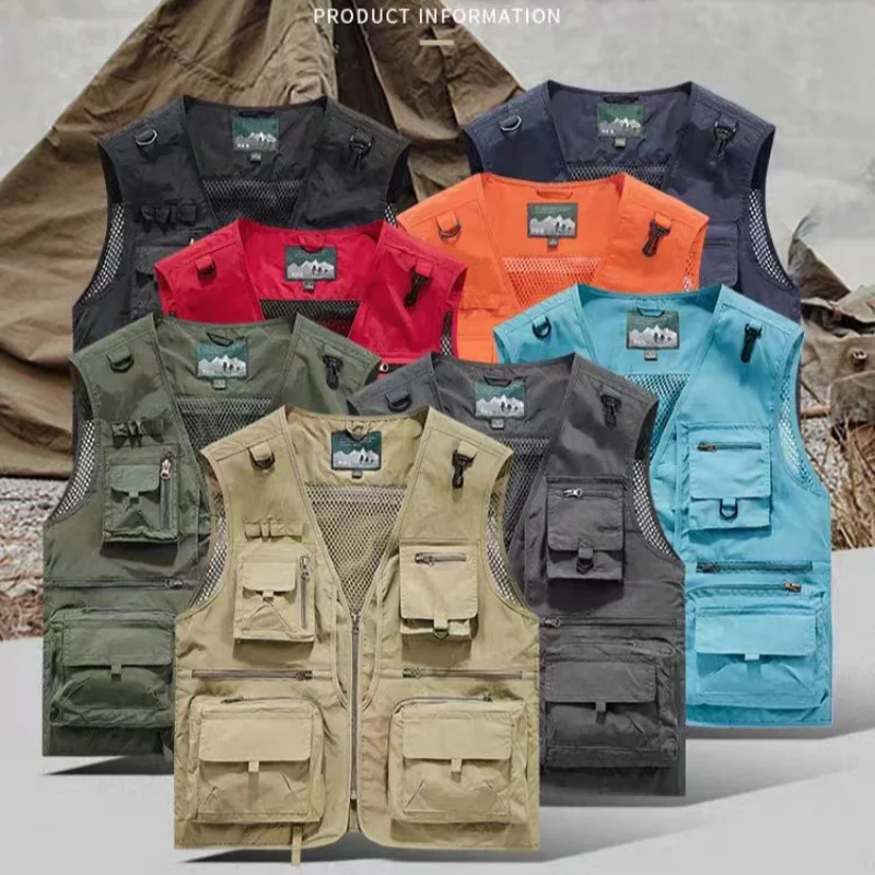 

Summer Thin Mesh Vest Leisure Multi-pocket Photography Fishing Vest Mountaineering Tourism Outdoor Sports Breathable Undershirt