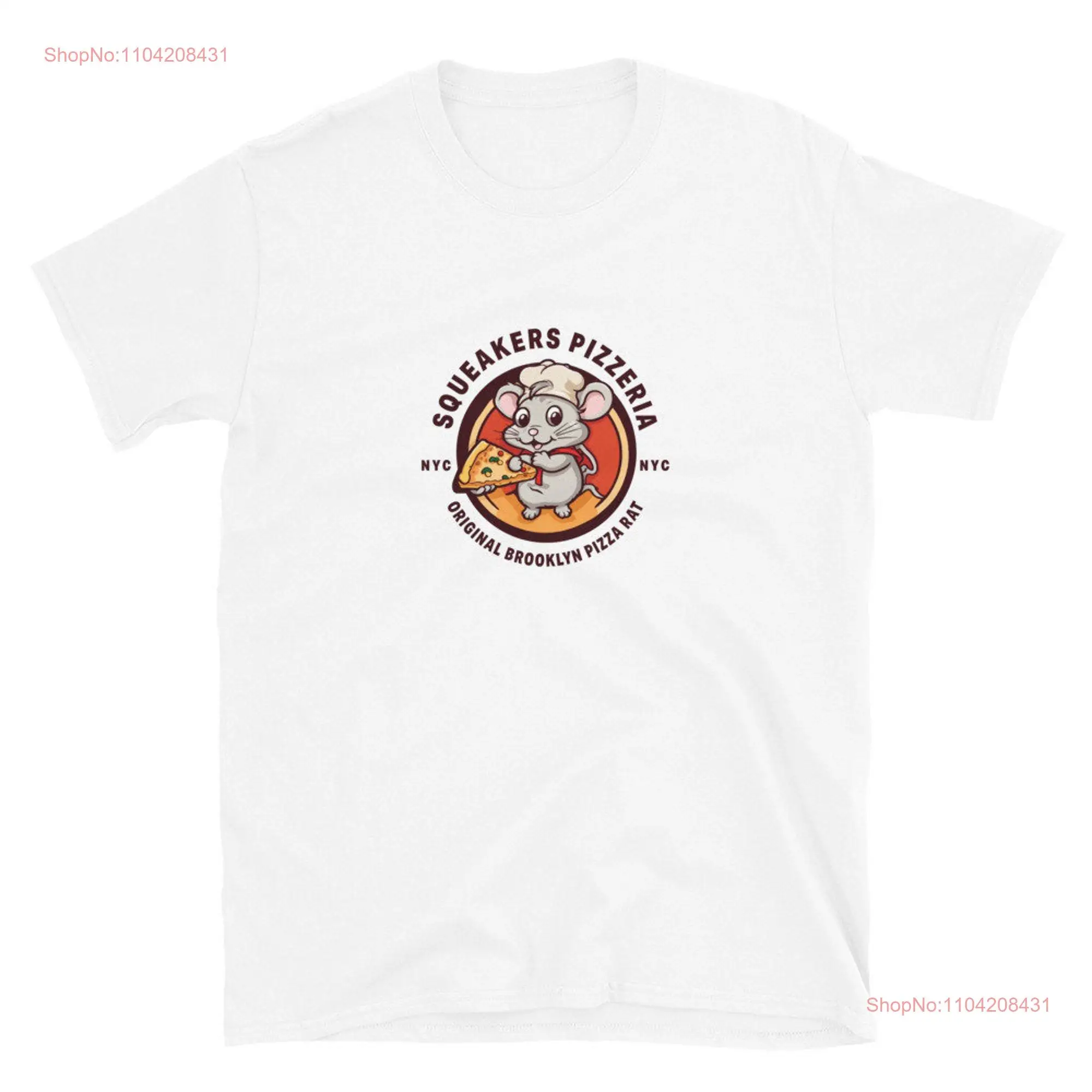 Squeakers Pizzeria Original Brooklyn Pizza Rat T Shirt long or short sleeves