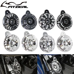 Motorcycle Black/Chrome CNC Horn Cover Horns Assembly Loudspeaker Aluminum For Harley Touring Big Twin Cam 1991-2017 Sportster