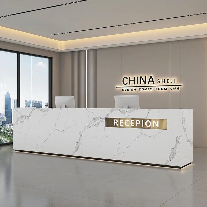 

Classic Professional Bar Counter Unique Salon Glamour Luxury Reception Desk Simple Commercial Mostrador Commercial Furniture