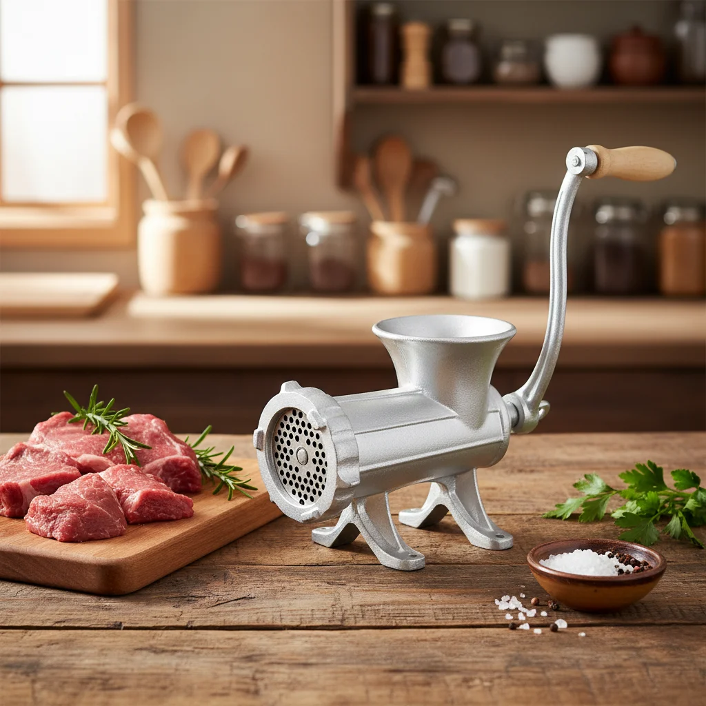 

Manual Sausage Stuffer Cast Iron Electroplate Tinned 5#-32# Meat Grinder