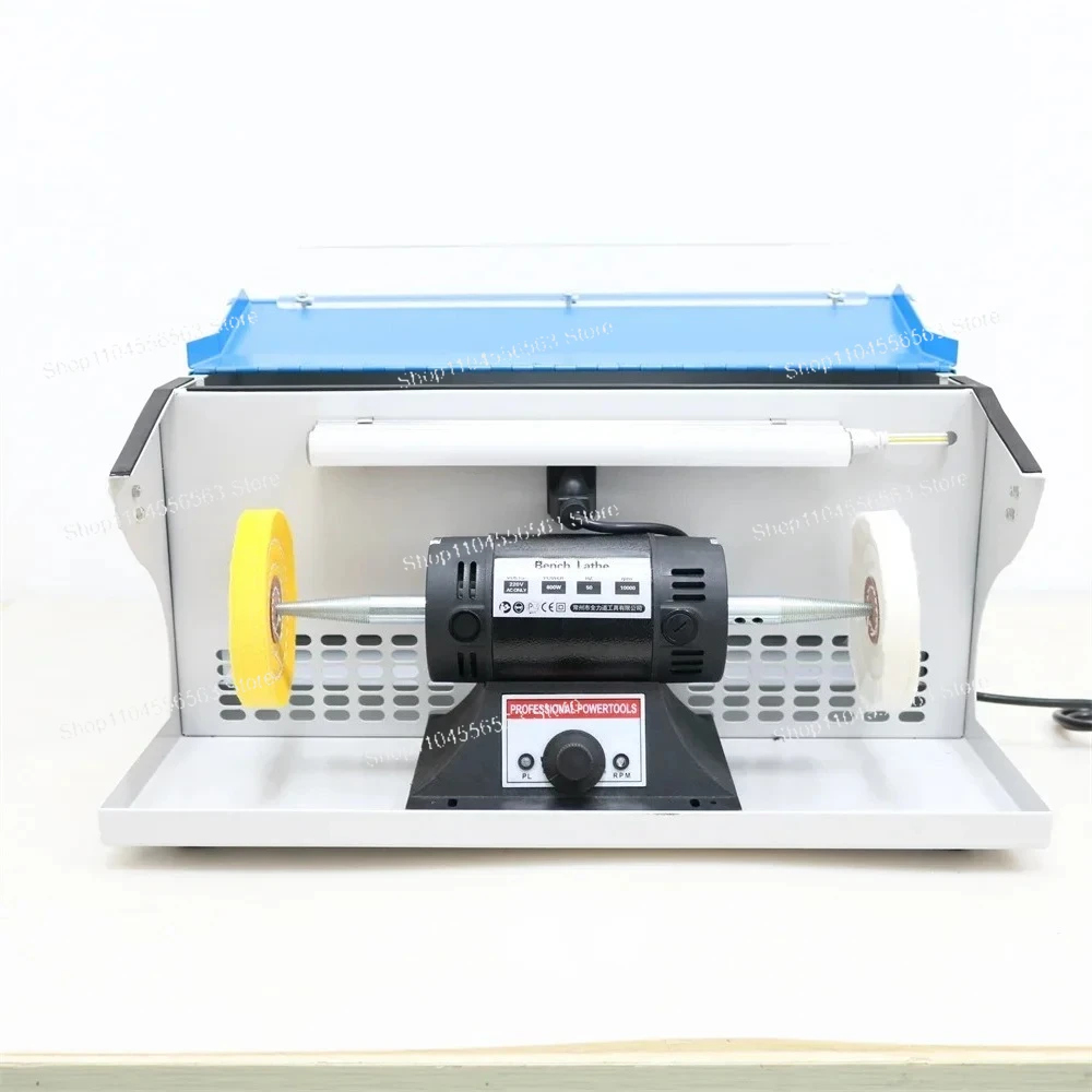 110V/220V 800W Polisher with Built-in Dust Collector, Bench Grinder for Jewelry & Metal Polishing