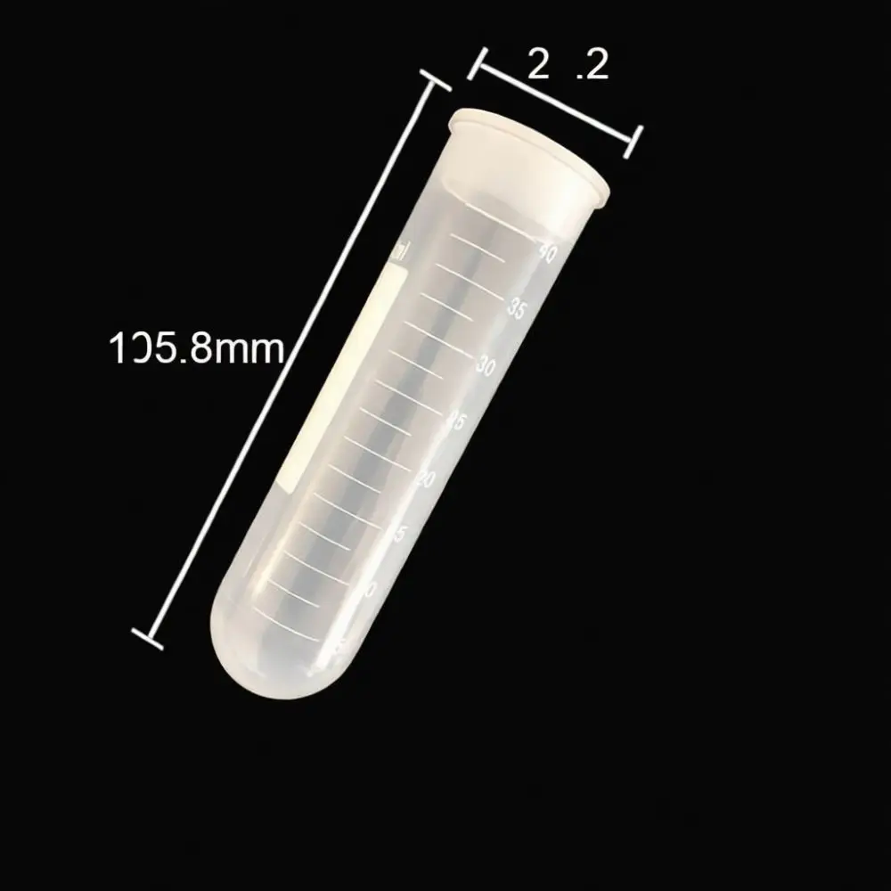 Laboratory Centrifuge Tube Disposable Plastic Sample Container Clear Graduated Conical Flat Bottom Science Experiment Lab Supply