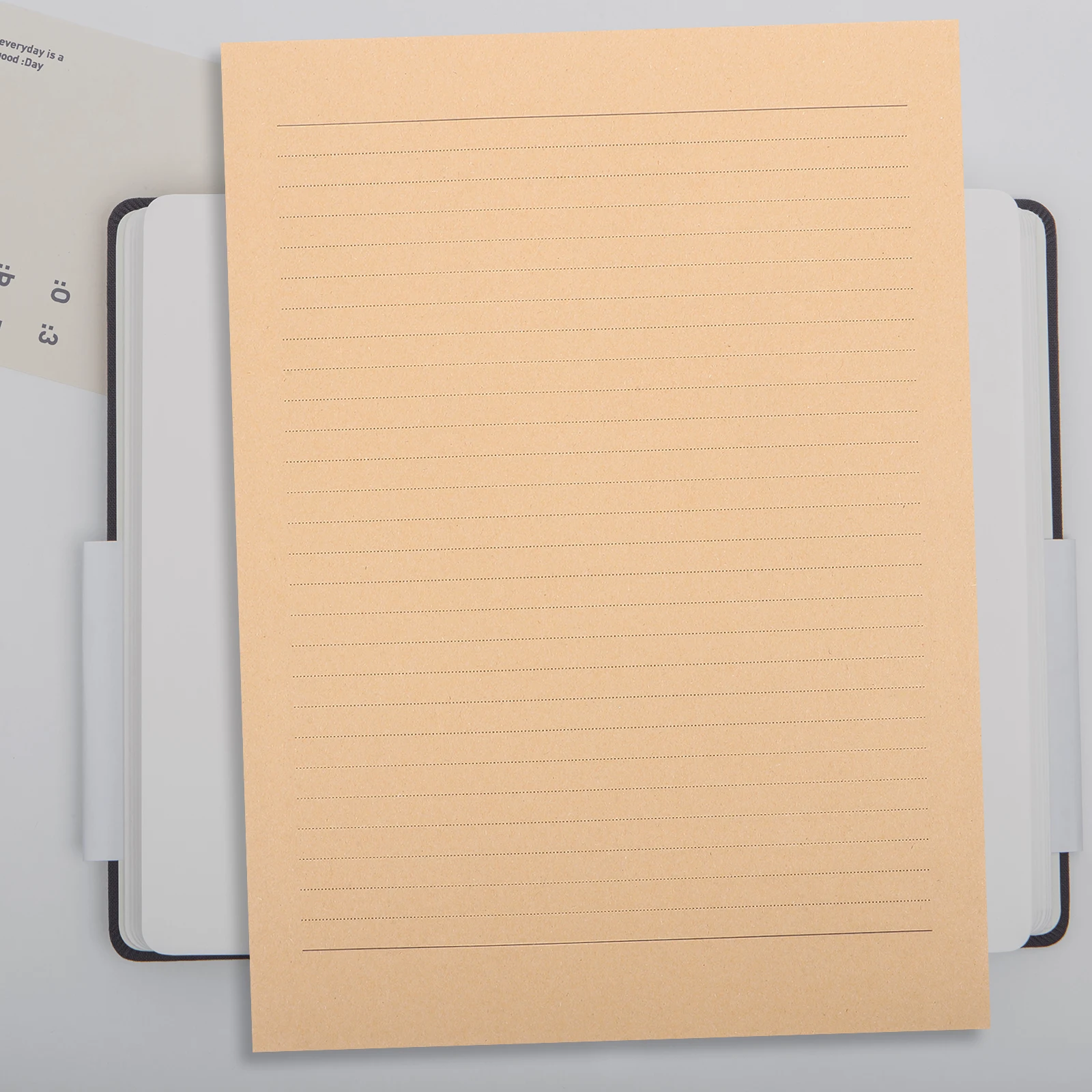 100 Sheets Horizontal Lined Notepad A4 Kraft Paper Writing Stationery Retro Decorative Blank Paper Elegant Design for Writing