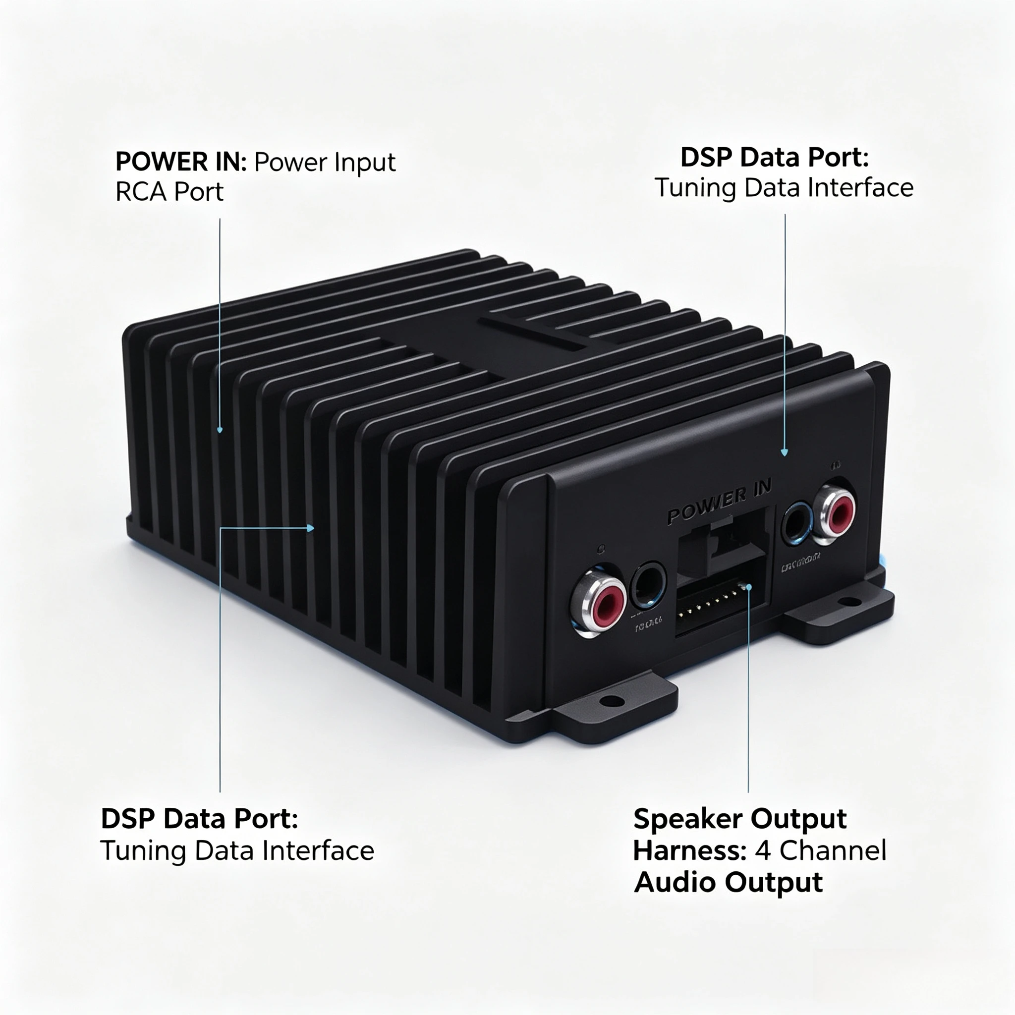 12V Digital EQ Sound System Woofer 7500W IC 4 Channel Speaker DSP Audio Amplifier
