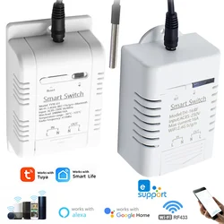 Tuya/Ewelink Smart Temperature Wifi Switch 16A Intelligent Monitoring Thermostat Compatible with Alexa Google Home