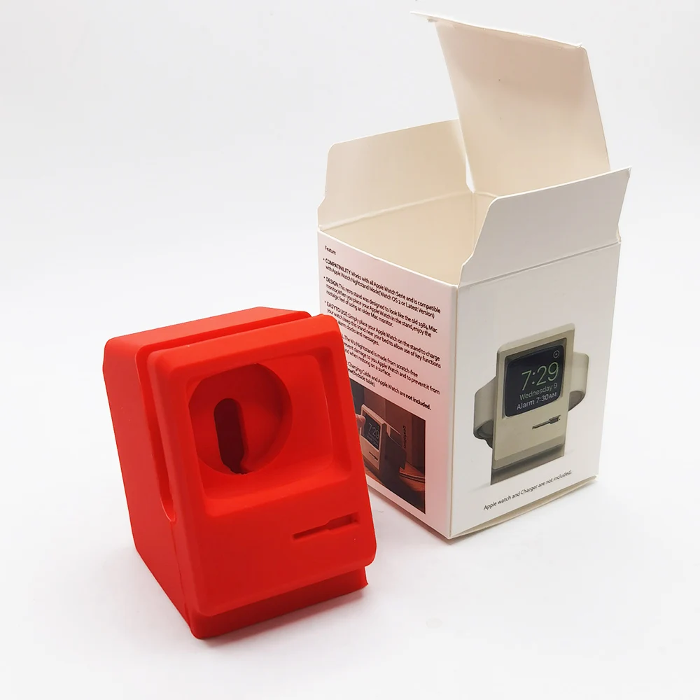 Desktop-Halter für Apple Watch, Ladeständer, Retro-Computer-Muster, Ladestation für iWatch 8, 7, 6, 5, 4, 3, 2, SE, Silikon-Dock – Detail 23