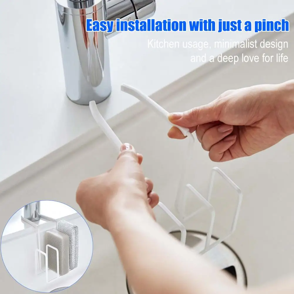 Multifunctional Sink Rack Sink Sponge Holder No Drilling Hanging Faucet Caddy Organizer for Kitchen Bathroom Durable Sponge Rack