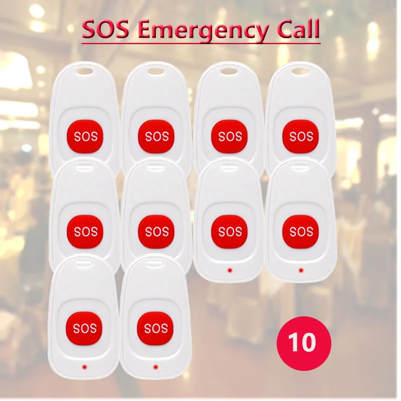 QWICALL 10pcs Emergency Call Button  Clinic Hospital SOS Transmitter Wireless Call Bell Pager for the Elederly Patient