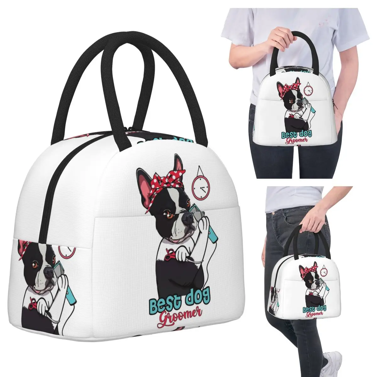 

Cute Dog Groomer Gift For Women Dog Grooming Insulated Lunch Bag for Kids School Thermal Food Box Tote Leakproof Lunch Boxes