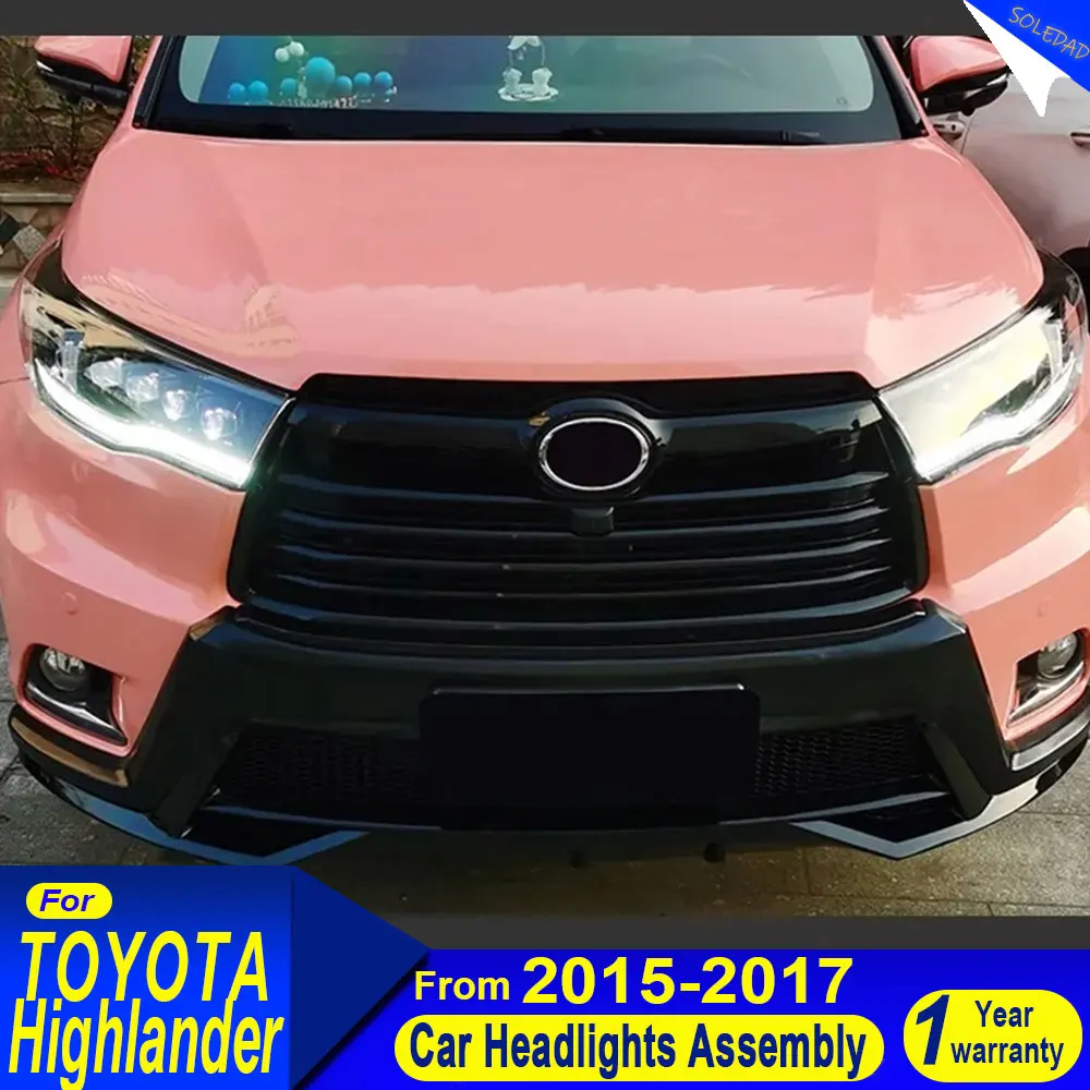 

Car headlight for Toyota Highlander LED Headlight 2015 2016 2017 Highlander Head Lamp Drl Projector Lens Automotive Accessories