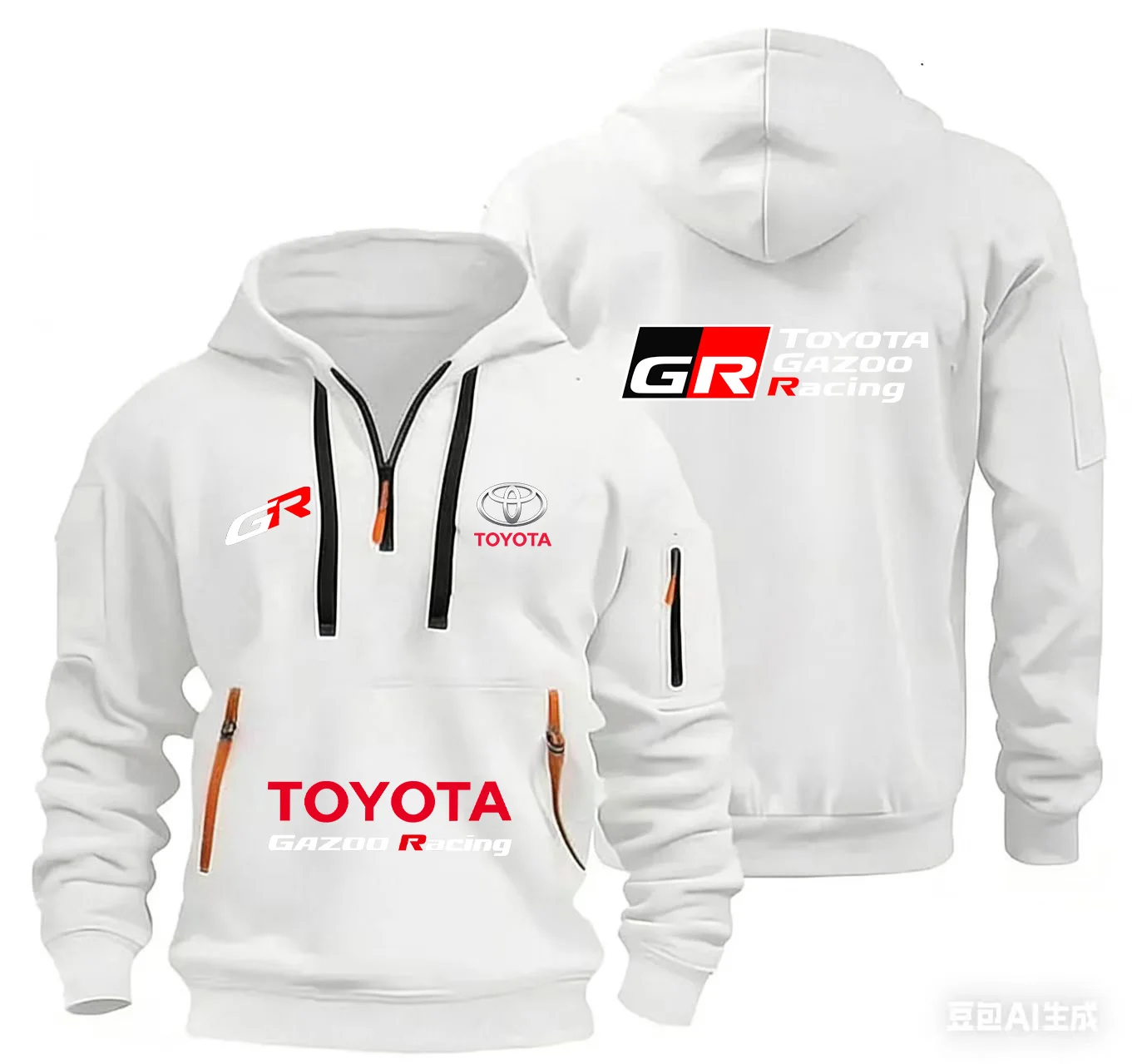 トップス gaoo!!! 2026 Toyota GAZOO Racing Team Unisex Half-Zip Hooded Shirt Street