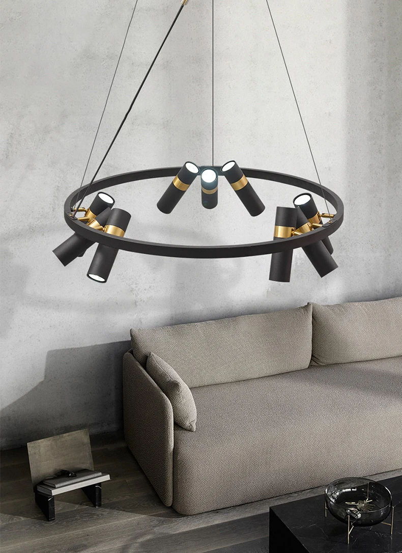 Art Chandelier Black Metal GU10 Bulb Pendant