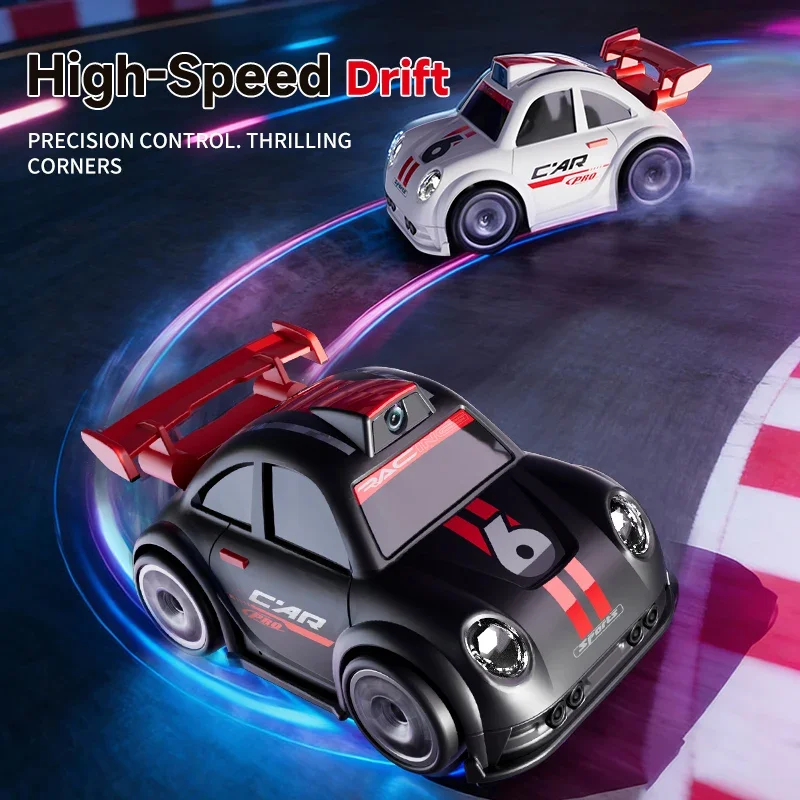 Coche de Control Remoto C6 de 2.4GHz, Coche de Derrape RC de Alta Velocidad, Modo Sígueme, Modo Demostración, Modo Escape y Luces LED