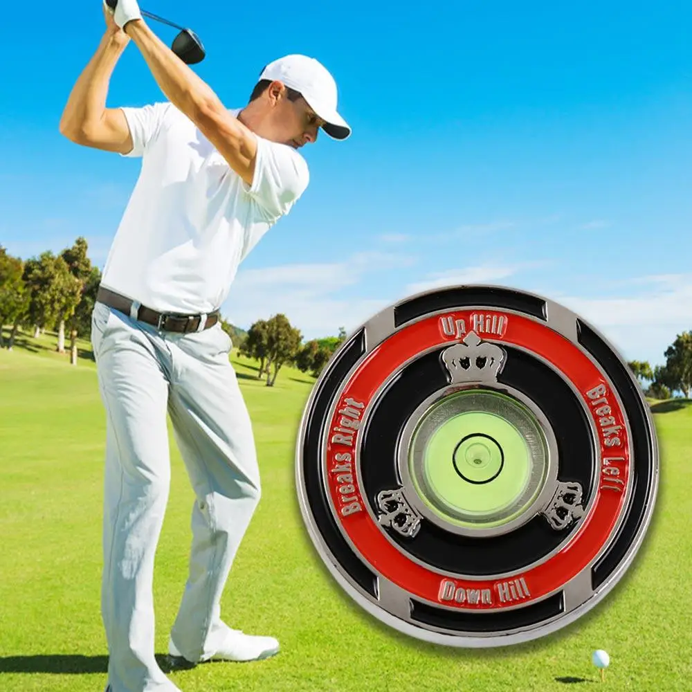 Trainingshulpmiddelen Kirsite Golf Green Reader Metaal 1,57 inch Golfhoed Clip Marker Hoge precisie dubbelzijdige golfbal Marker Golfer Gift