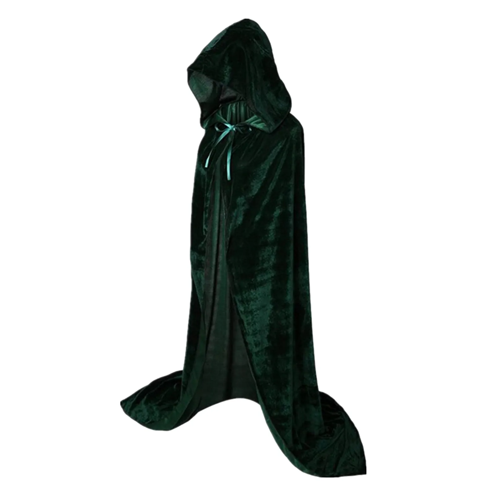 Cape d'Halloween en Velours pour Adulte et Enfant, Costume Médiéval à Capuche, Cosplay de Sorcière Wicca Vampire