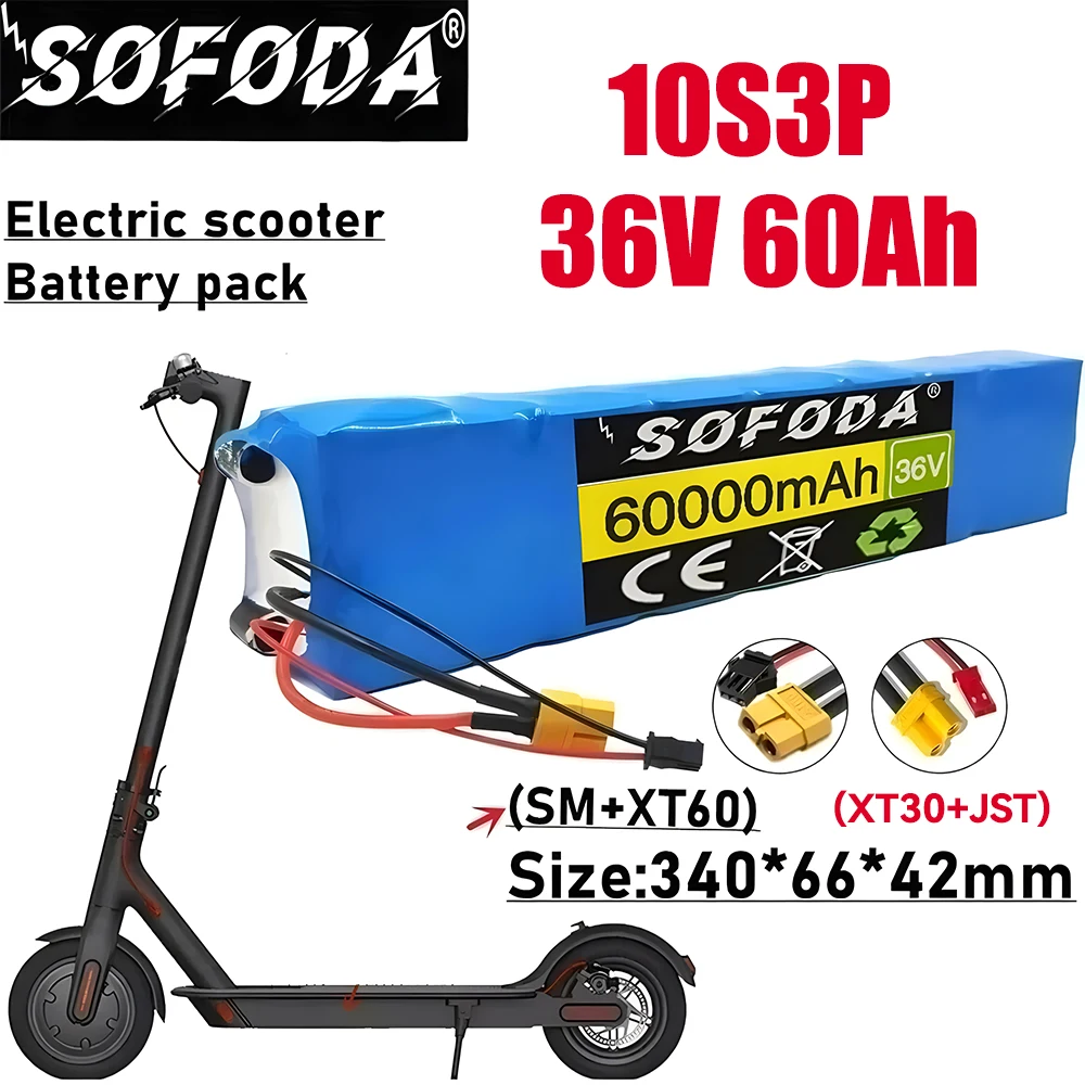 

10S3P 36V 60000mAh 36Ah Electric Scooter Battery Pack 18650 Lithium for M365 Electric Scooter 36v Battery Scooter